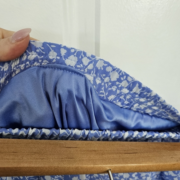3/$25 Sienna Sky Blue Floral Tiered Ruffle Mini Skirt Cottagecore Boho L - Picture 5 of 5